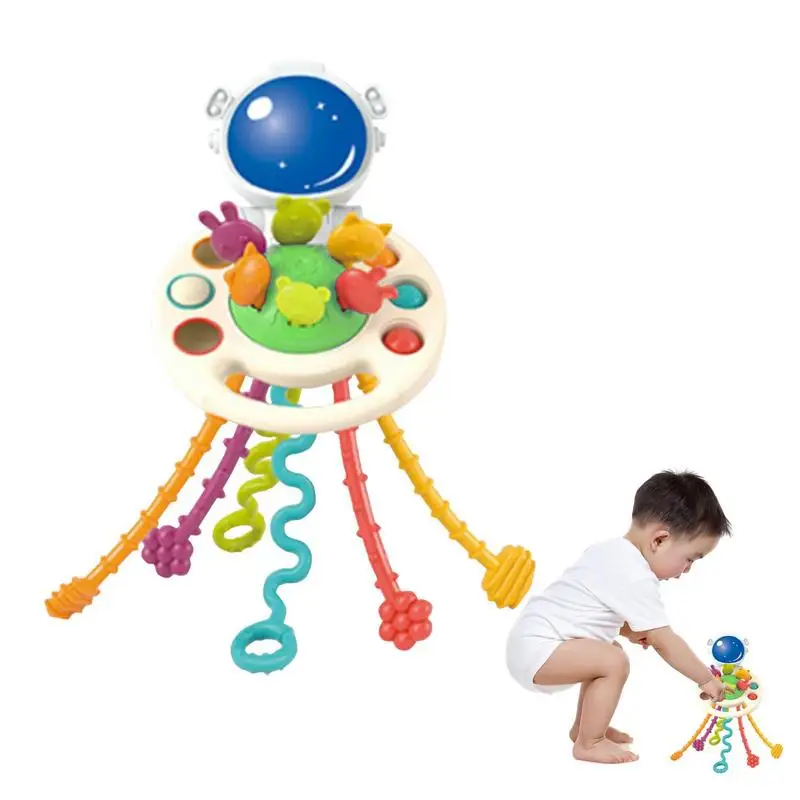 

Игрушка Монтессори из пищевого силикона, тянущаяся нить, игрушка для детей, сенсорные игрушки для моторики, детские игрушки, 18 месяцев