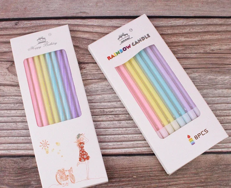 Свеча Радужный воск градиент торт на день рождения