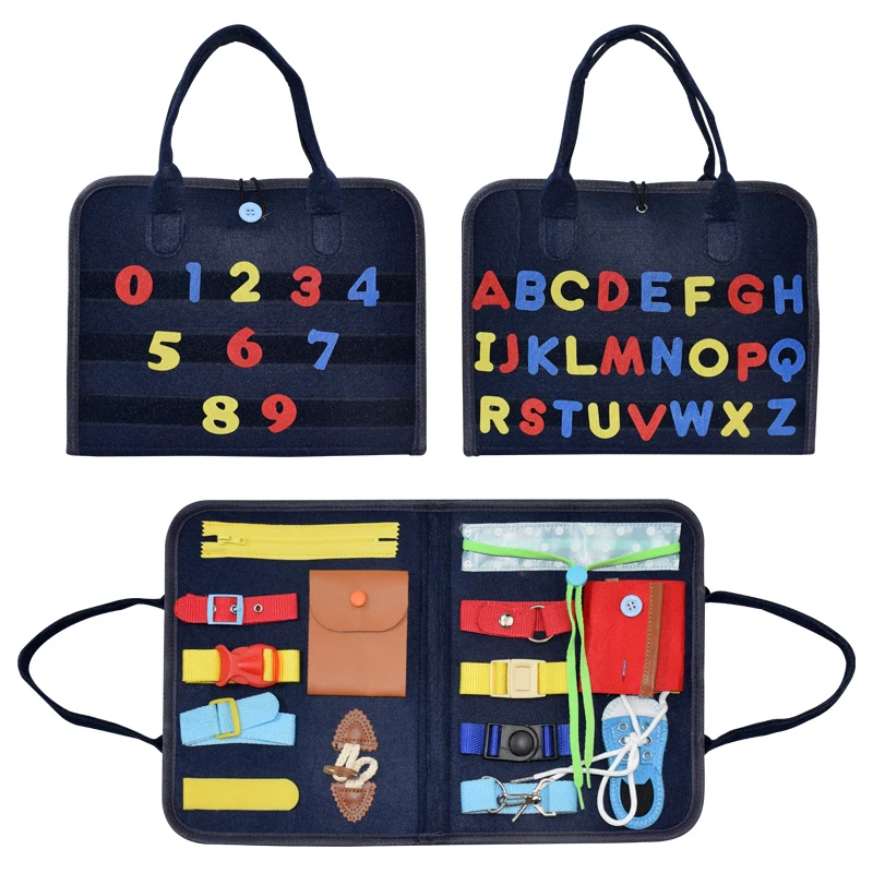

Montessoris Brain Puzzle Game Toy For kids children Gift Training Educational Sensory Board Ntelligence Development Carrying Bag