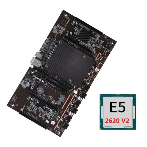 Материнская плата X79 для майнинга BTC H61 с процессором E5-2620 V2, 5X PCI-E, 8X LGA 2011, поддержка DDR3, графический процессор 3060 3080 для майнинга BTC Miner