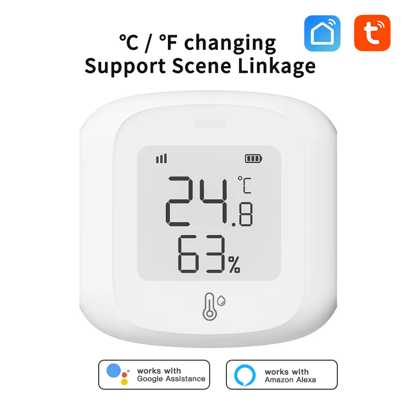 Датчик Температуры И Влажности Tuya Zigbee Со Светодиодным Дисплеем ...