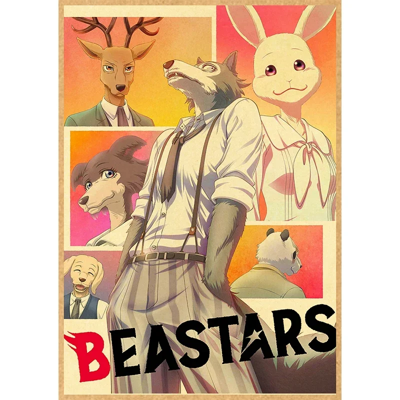Плакат Beastars, декор для дома, плакаты, аниме, настенная картина для комнаты, крафт-бумага, ретро и принты, наклейки для бара, кафе