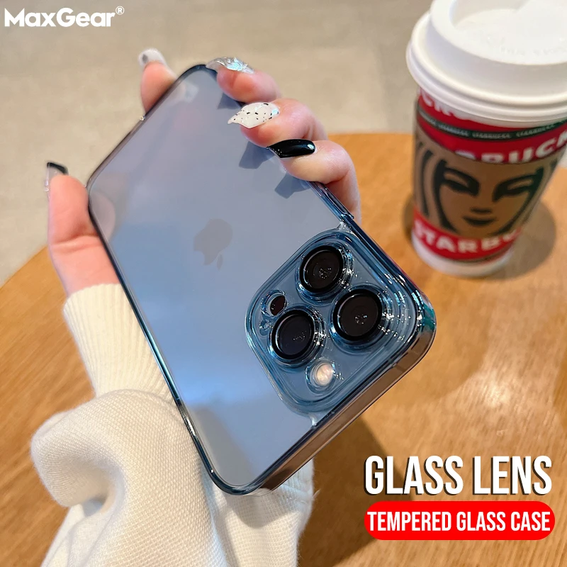 Роскошный противоударный прозрачный чехол из закаленного стекла для iPhone 13 12 11 Pro