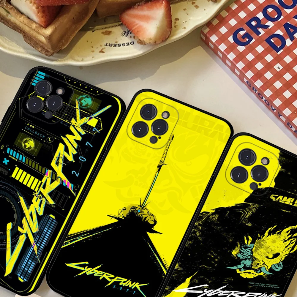 Чехол для телефона C-Cyberpunk E-Edgerunners IPhone 16 15 8 7 6 6S Plus X SE XR XS 14 11 12 13 Mini Pro Max Mobile Case