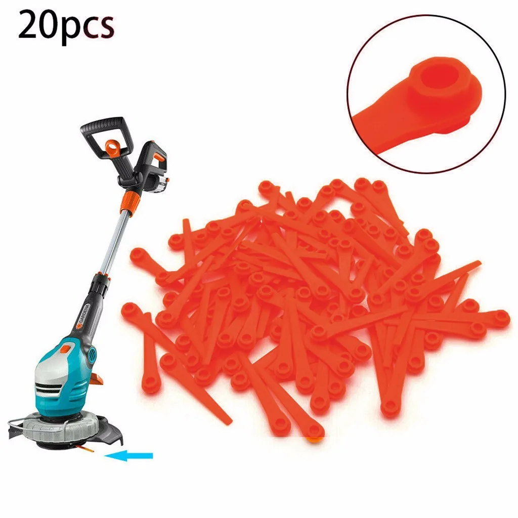 

20Pcs Plastic Blade Pendants for Cordless Grass Trimmer Blade Cutter Lawn Trimmer Spare Blade Garden Replacement Tool