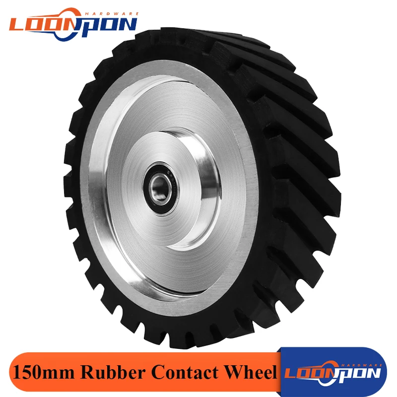 150mm X 50mm Contact Wheel Serrated Belt Grinder Contact Wheel Contact Rubber Wheel for Abrasive Sanding Belt  Hardness Of 65 A