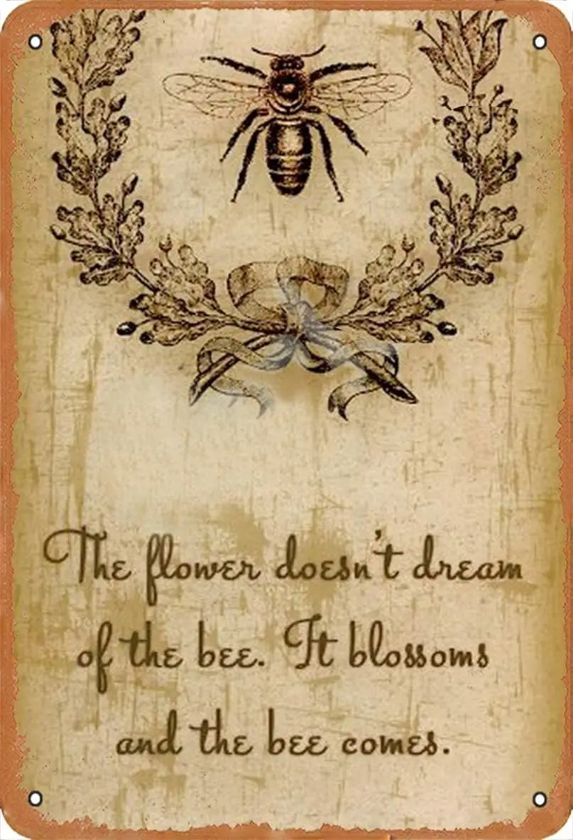 P1 Noete The Bee Insect Chic Винтажная алюминиевая вывеска Ретро металлическая жестяная для