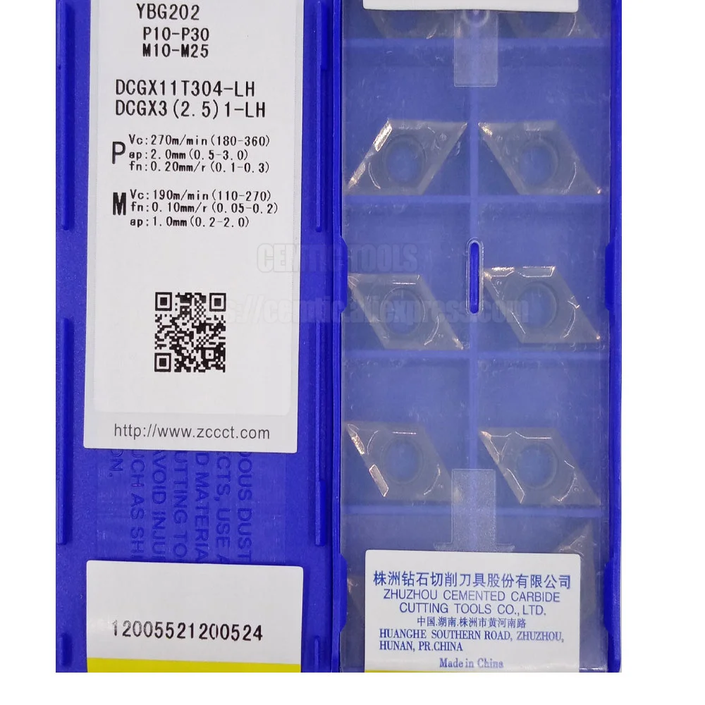 

ZCC DCGX11T304-LH YD101 YBG102 YBG202 карбидная вставка