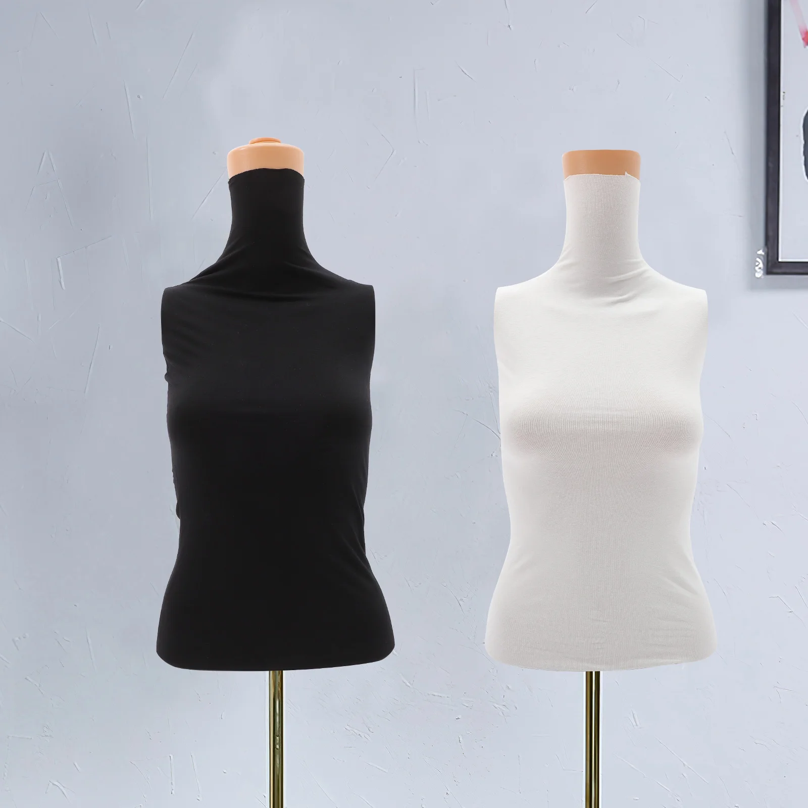2Pcs Mannequin Fabric Cover Female Torso Body Cover Upper Body Protector Mannequin Supplies for for Mannequin Body ( Black images - 6
