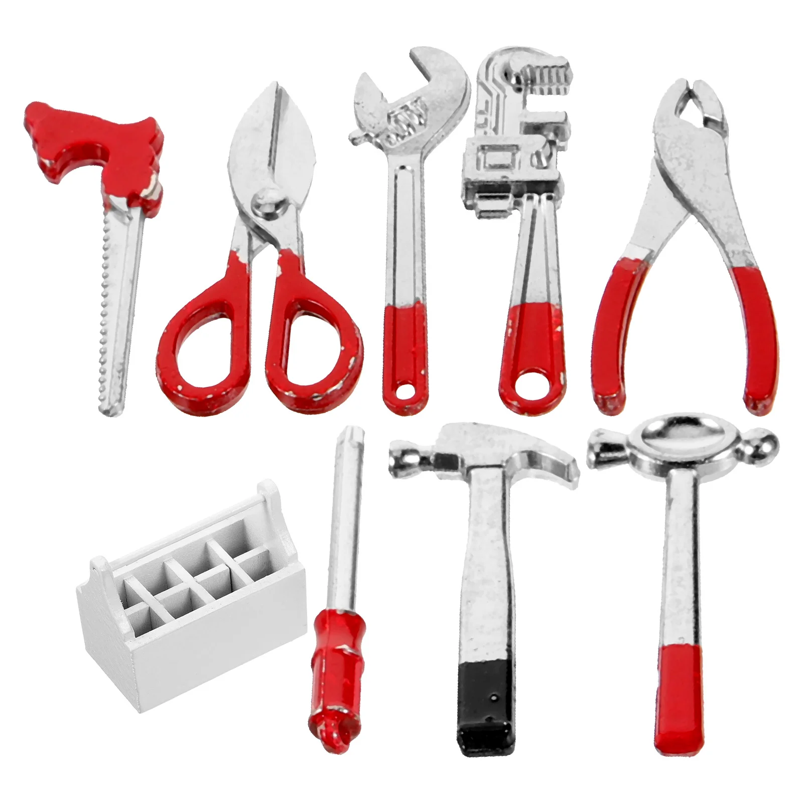 

Мини-аксессуары для дома, инструменты, игрушки для мебели, набор из восьми частей, миниатюрные декоративные игрушки из березы, миниатюры