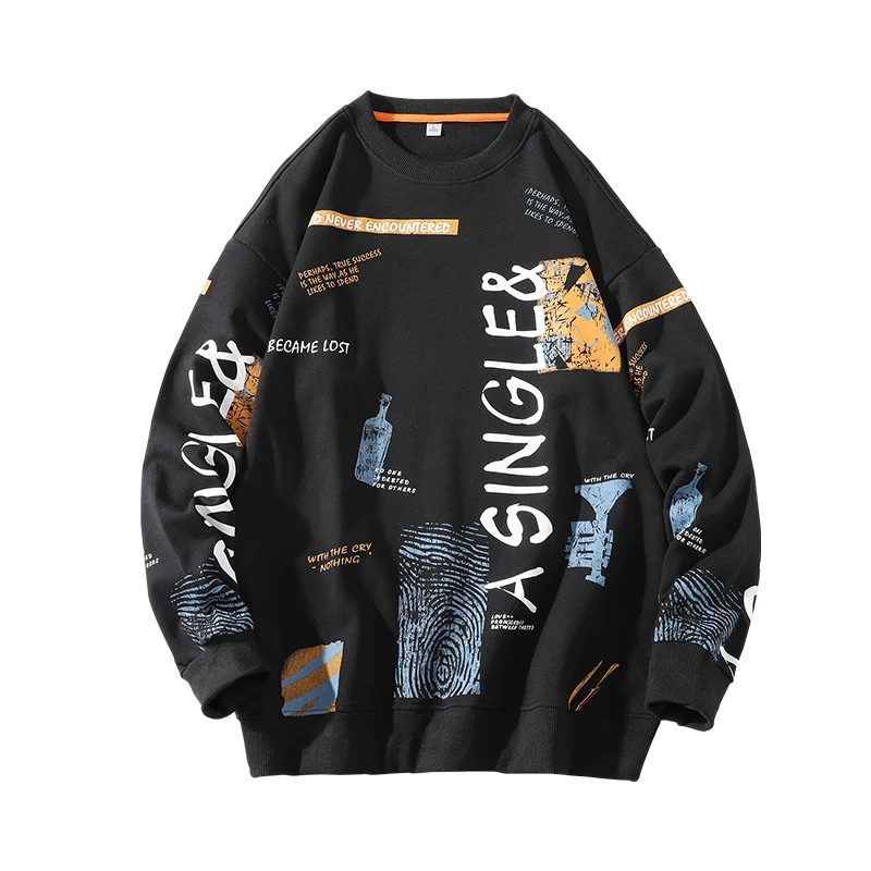 

2023 Hip Hop Casual Sweatshirts Harajuku Designer Hoodies for Men Clothing Pullover Korean Fashion Streetwear Sweatshirt 0008