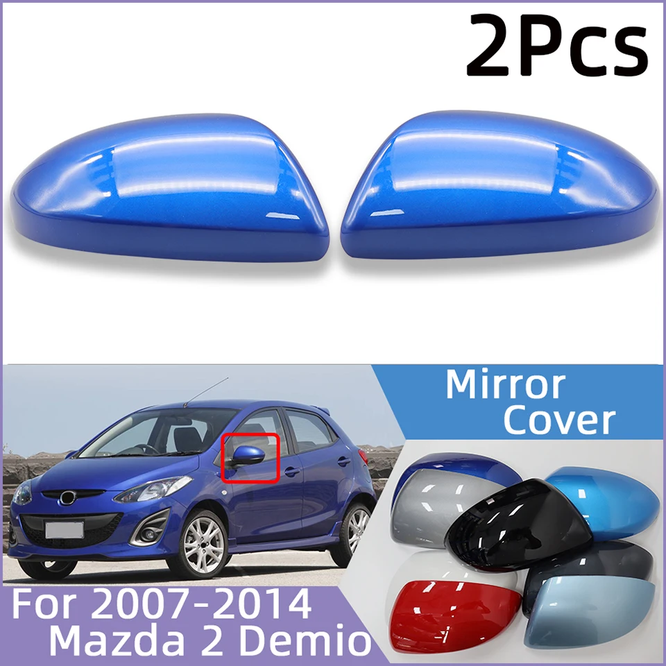 

Pair Car External Rearview Mirror Shell Cap Housing Lid Cover For Mazda 2 Demio 2007 2008 2009 2010 2011 2012 2013 2014 Painted