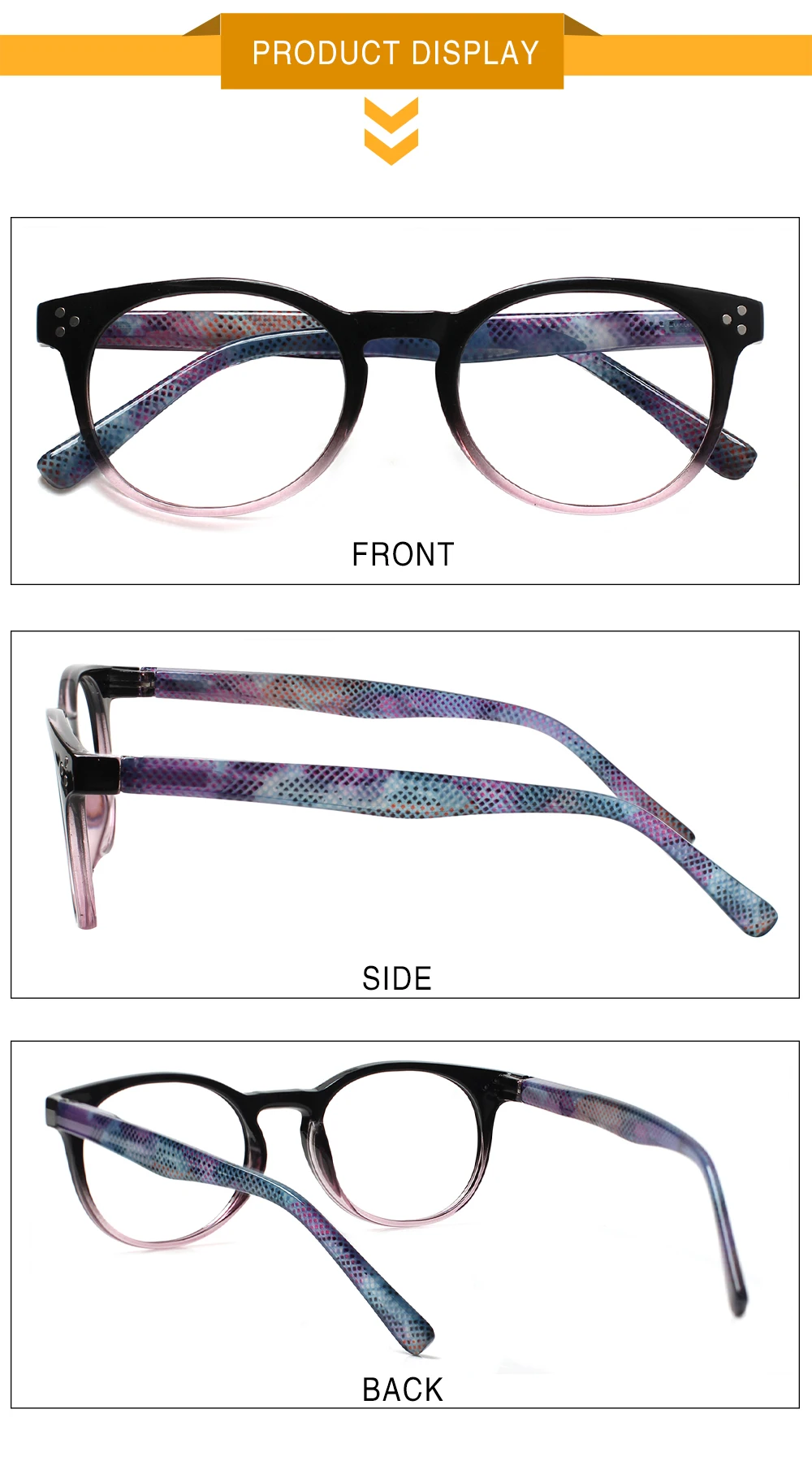 Антибликовые очки для чтения женщин круглые модные прозрачные линзы