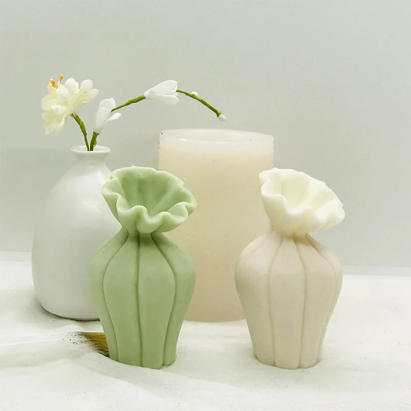 

3D большая скошенная силиконовая форма для вазы, ароматизированных свечей, материал для рукоделия, смола, клей для капель, форма для расширит...