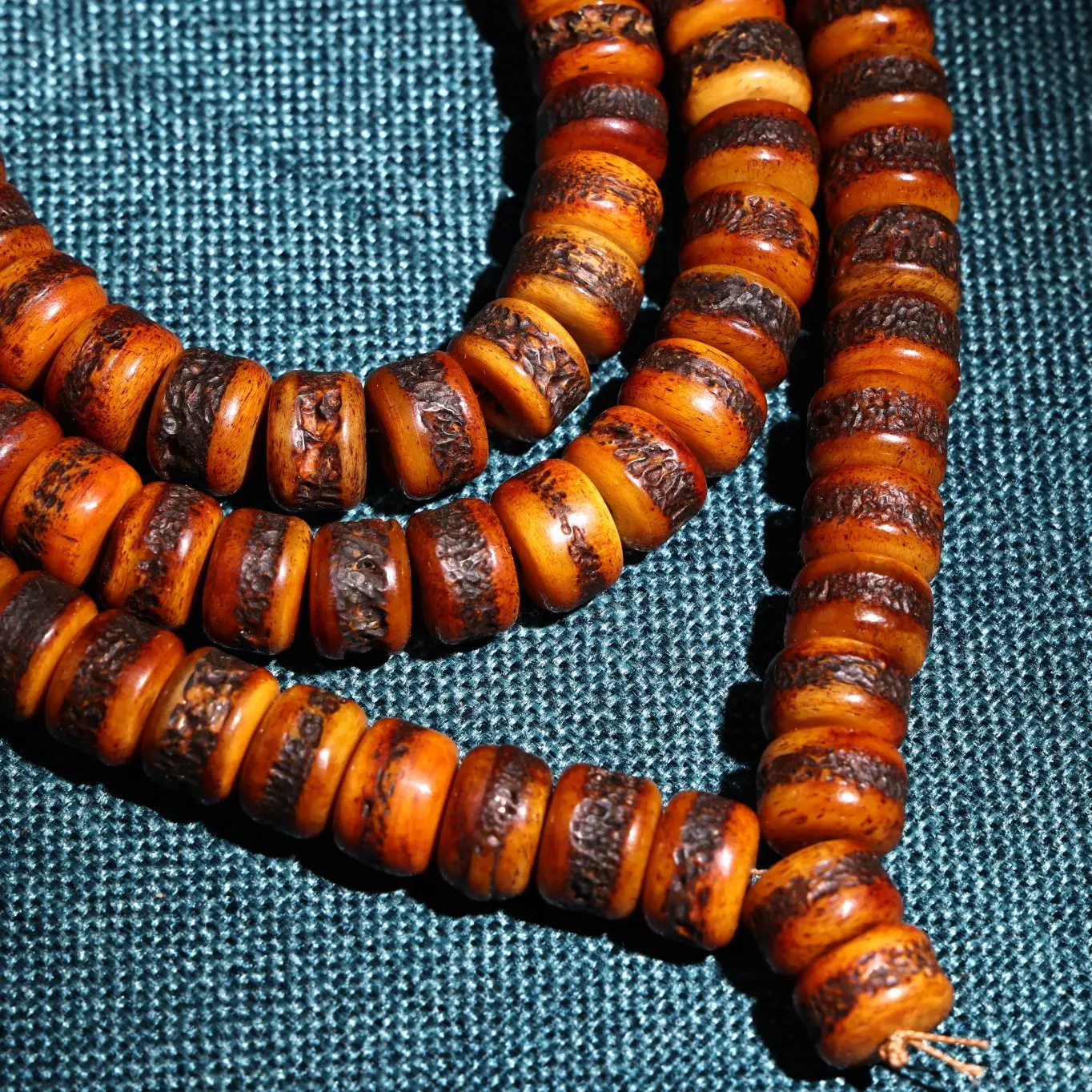 Коллекция тибетских храмов 23 дюйма старая натуральная кость Габала 108 Будда