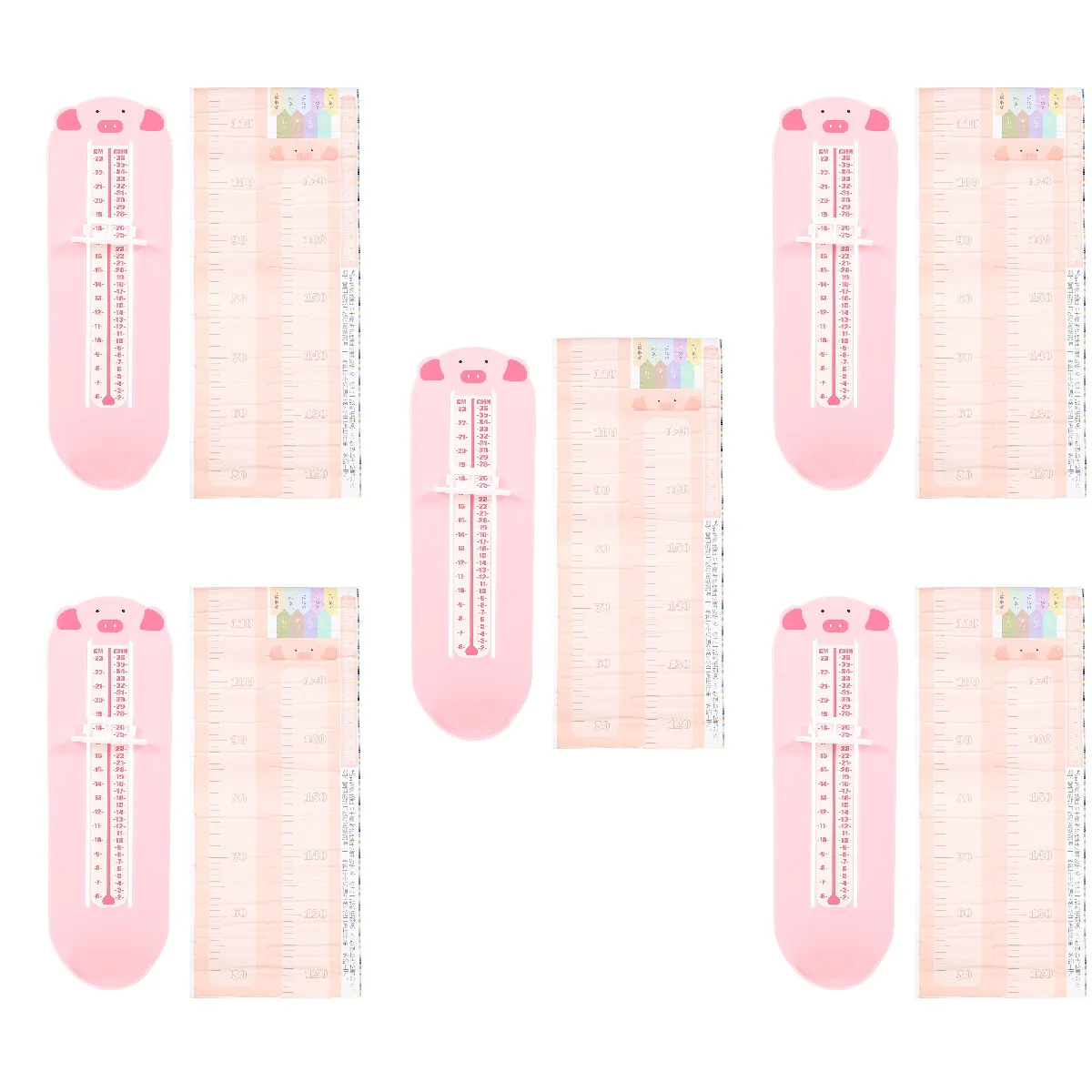 

5 Sets Height Tape Measurer Feet Measuring Ruler Appliques Embellishments Shoes Room Growth Stickers Foot Measurement Device