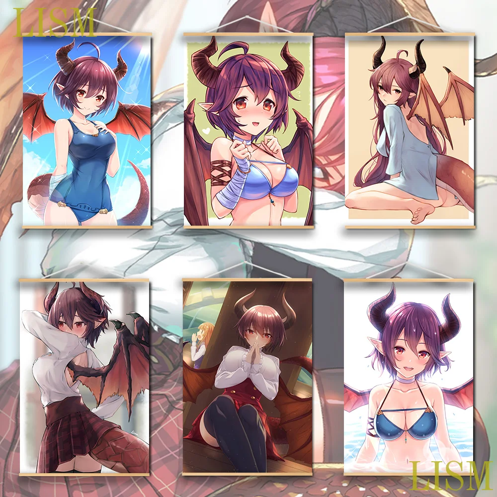 Плакат на стену Аниме Манга рейдж из бахамута греа висячий свиток массива дерева