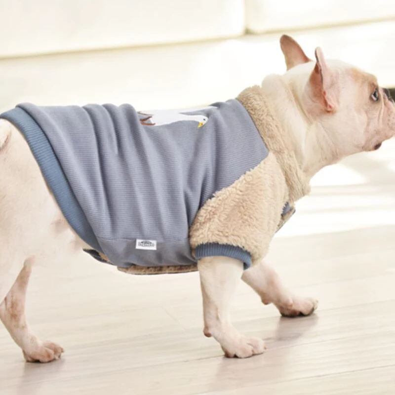 

French Bulldog Clothes Winter Frenchie Dog Coat Jacket Pug Clothing Schnauzer Dog Outfit Suede Cashmere Pet Vest Costume Apparel