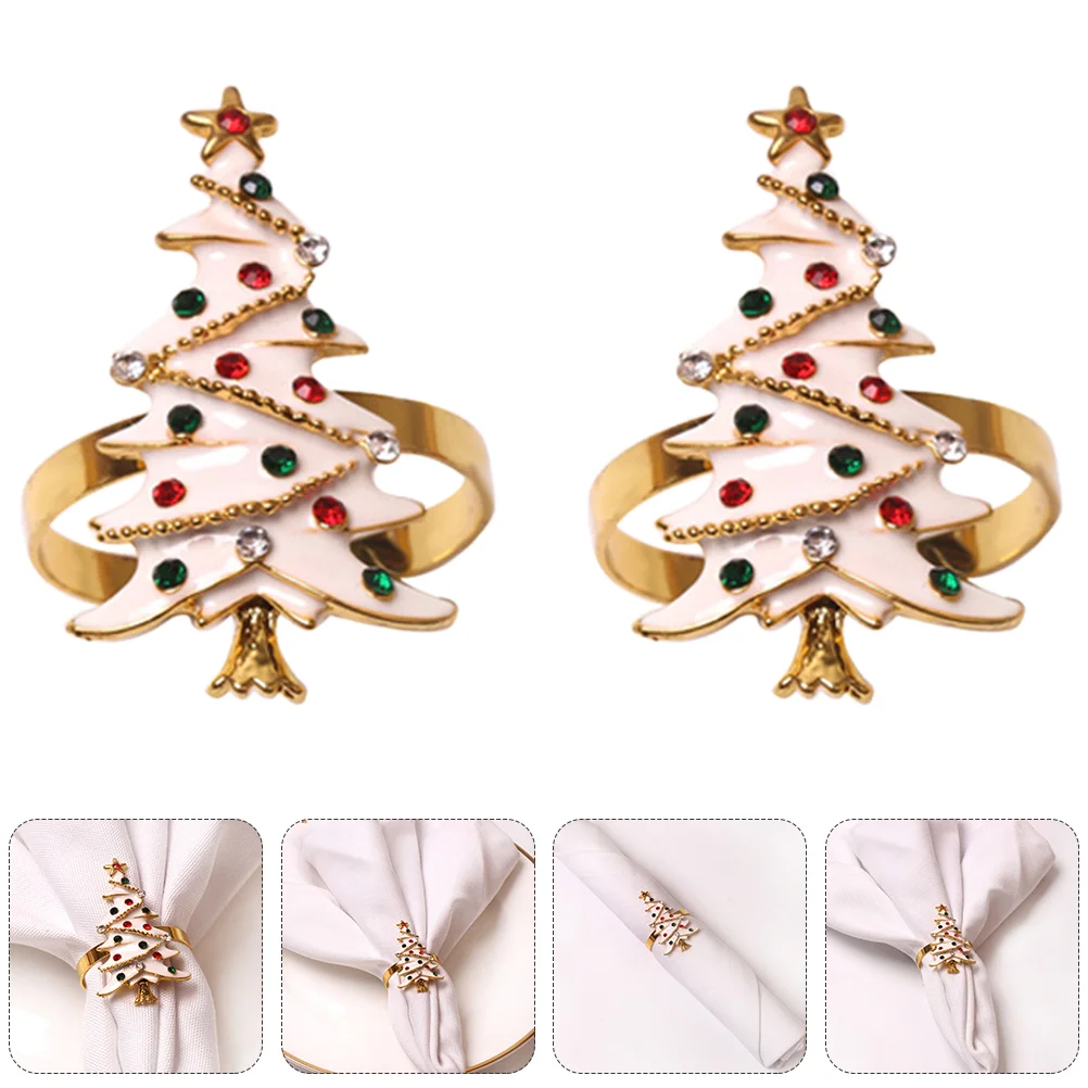 

Napkin Christmas Rings Ringholders Table Tree Party Favors Wraps Banquet Rustic Dining Dinner Holiday Serviette Place Settings