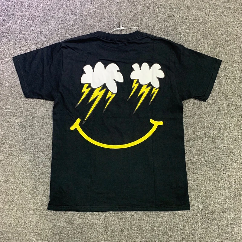 

Cactus Jack T Shirt Men Women Travis Scott Short Sleeve Tops 1:1 High Quality Lightning Smiley Print TShirt Cactus Tag
