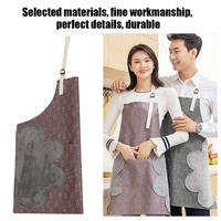 super thick wear resistant handmade kitchen apron female waterproof and oil proof sleeveless overalls cooking can wipe hands