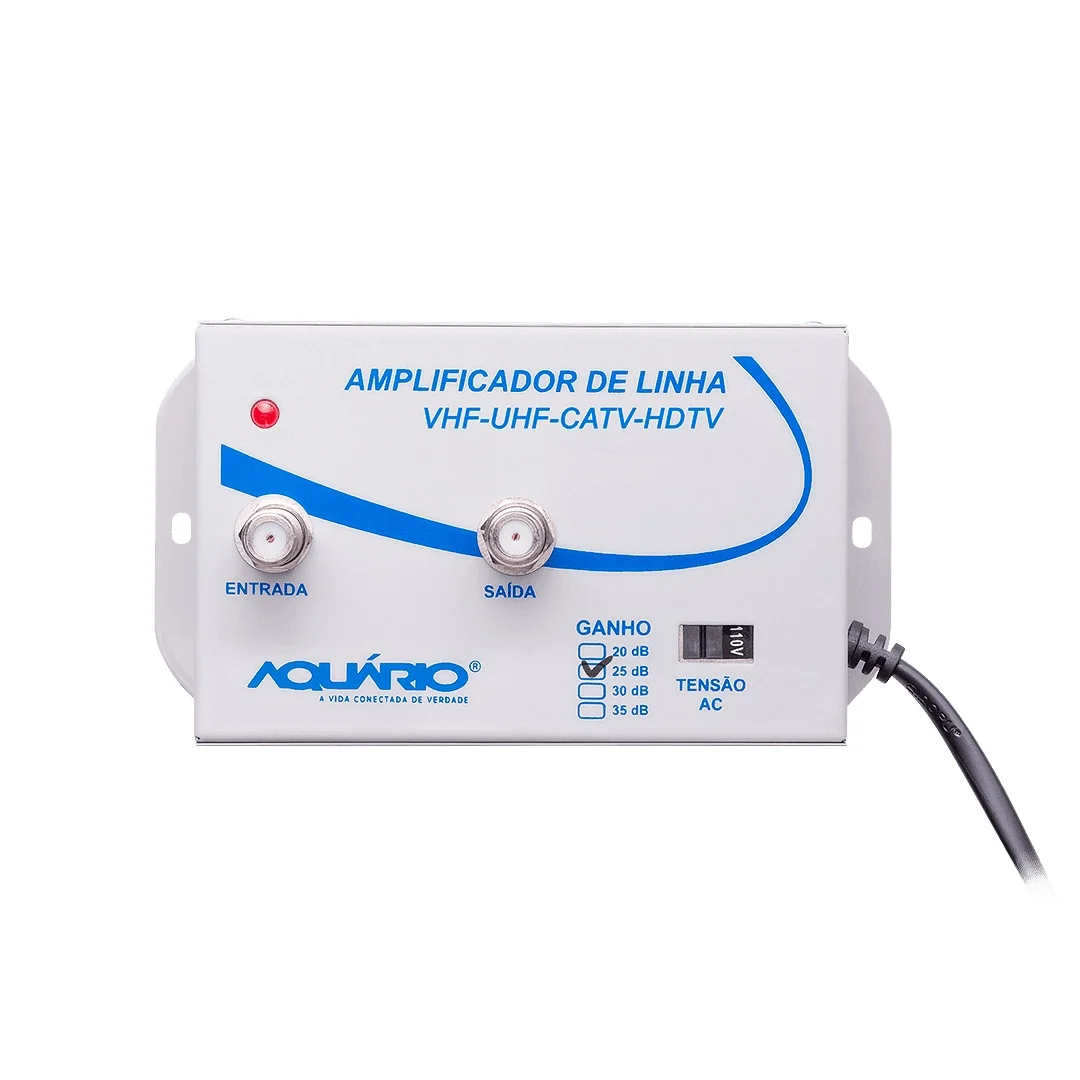 

Amplificador de Linha de TV Ganho 35dB Aquario AL-35