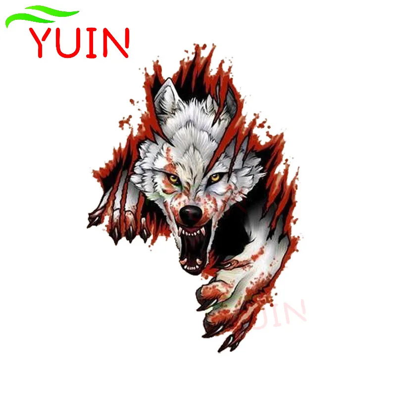 

Funny Angry Wolves Car Sticker Personality Motorcycle Cars Accessories Animal Decals Fashion PVC Window Waterproof Decal 15*11cm