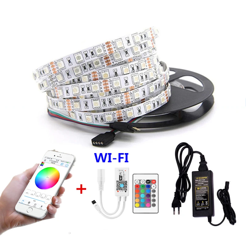 

Ruban Led 10m WIFI Strip 5050 12V RGB Waterproof Luces for Room Lightings Decoration 10 Meters Set