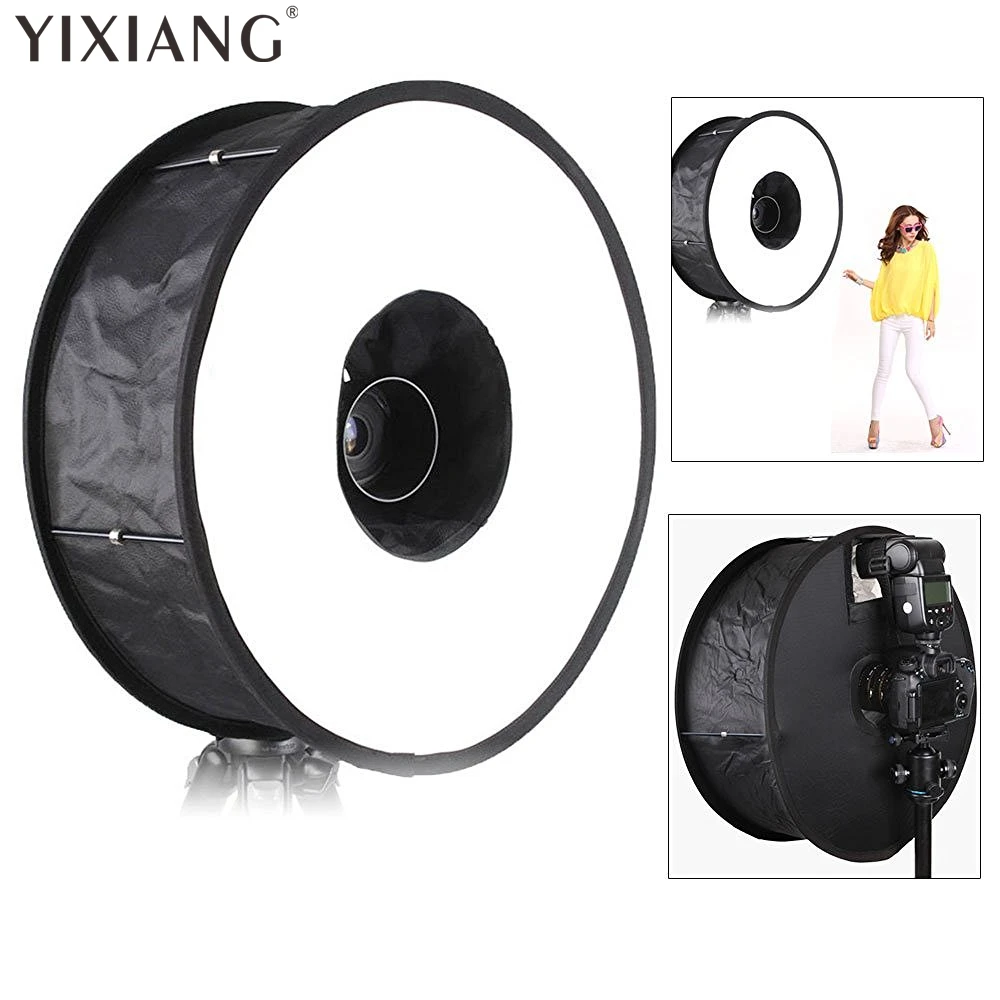 

45cm Universal Foldable Ring Flash Softbox Macro Diffuser Reflector for Canon Nikon Sony Speedlight