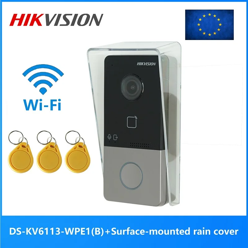 

HIKVISION Multi-language DS-KV6113-WPE1(C) IP Doorbell,WiFi Doorbell , Door phone, Video Intercom, waterproof , IC card unlock