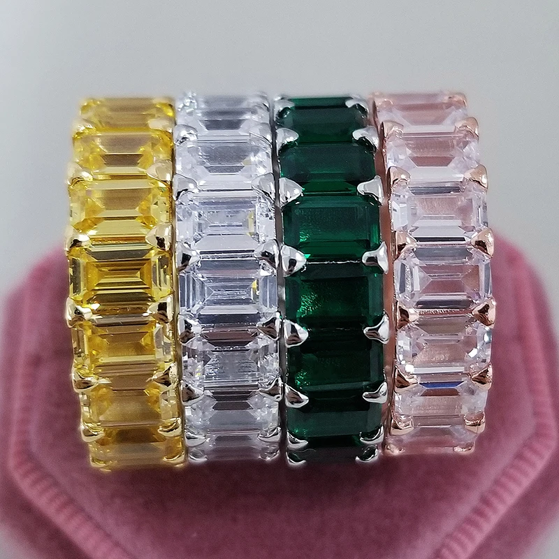 

luxury real silver color aesthetic wedding band eternity Ring for women bridal anniversary Valentine's Day gift jewelry R4619
