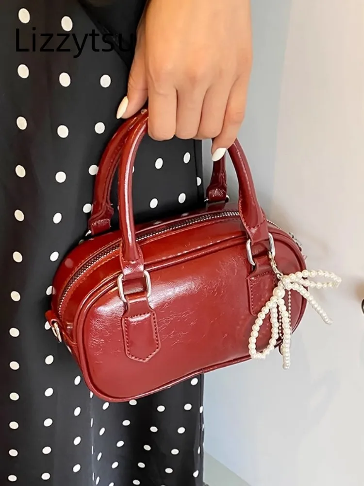 Lizzytsu корейские сумки через плечо из искусственной кожи для боулинга женщин