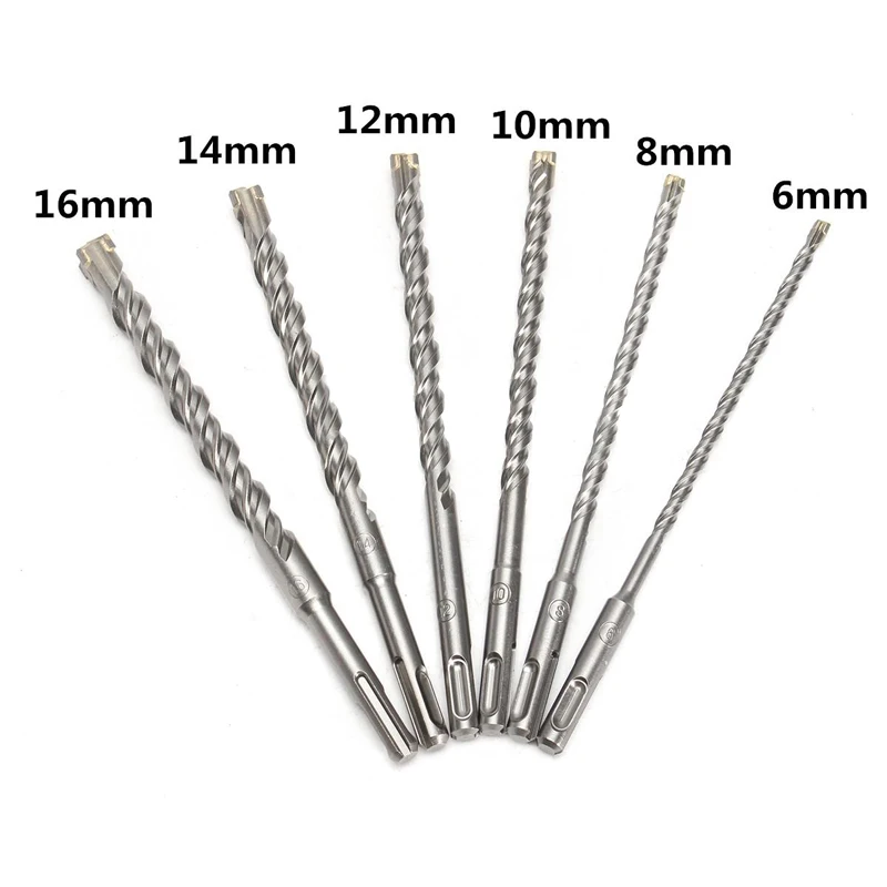 

150mm Electric Hammer Drill Bit 6/8/10/14/16mm Cross Type Tungsten Steel Alloy Drill For Woodworking Masonry Concrete Rock Stone