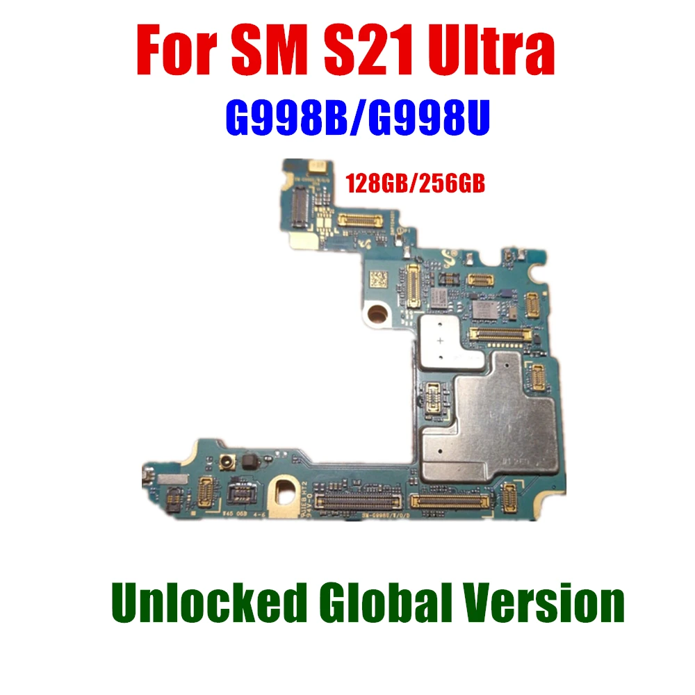 

128GB 256GB Logic Board For Samsung Galaxy S21 Ultra G998B G998U With Full Chips Motherboard 100% Original Unlock Mainbaord