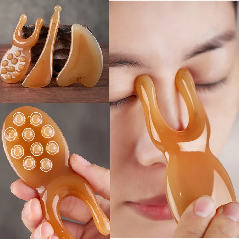 

1Pc Resin Nose Massager Promote Blood Circulation For Trigger Point Therapy Pedicure Gua Sha Board Facial Muscle Stick