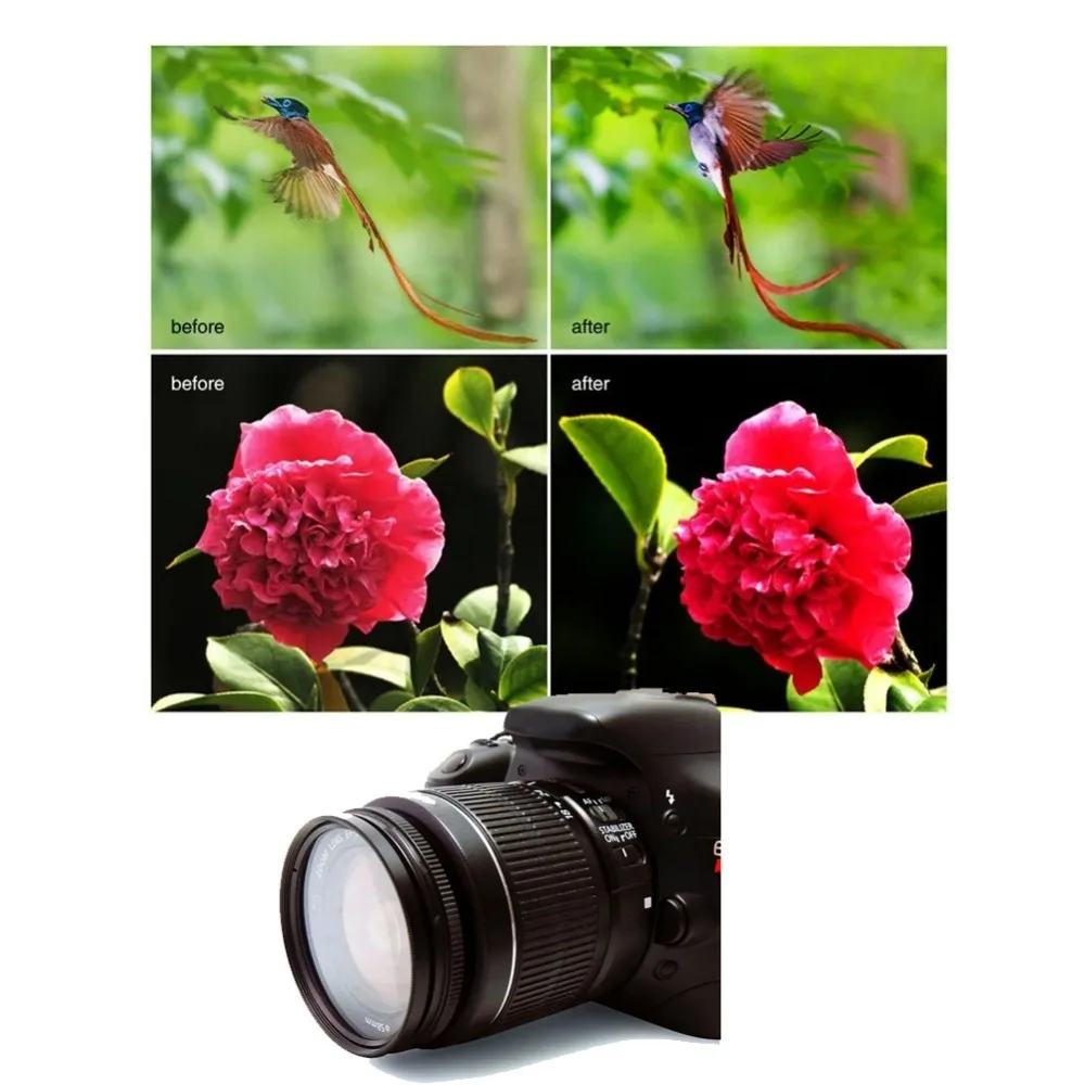 Фильтр для объектива 49 мм 52 55 58 62 77 камеры Cannon Nikon Sony Pentax