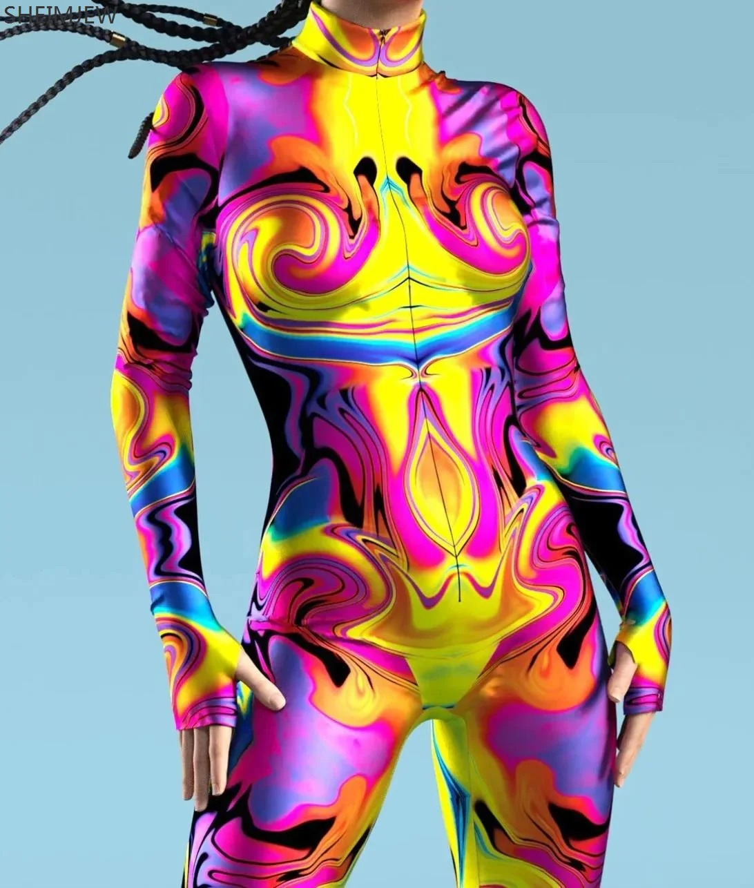 Марокканский Стиль 3D узор комбинезон сексуальный женский косплей Zentai костюм