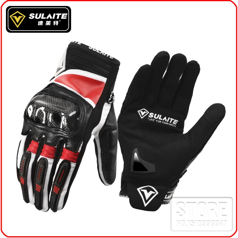 

Мотоциклетные Перчатки SULAITE, мотоциклетные кожаные гоночные перчатки из углеродного волокна, для езды на горном велосипеде, для вождения, и...