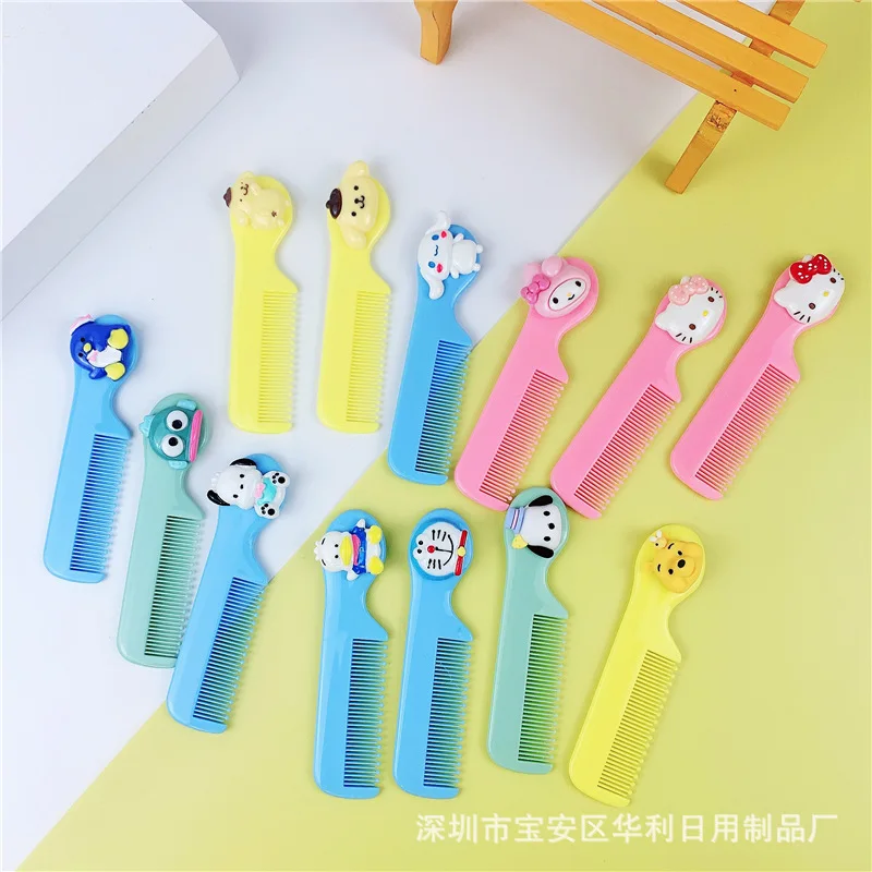 

Sanriod Hello Kittyd серия аниме Kawaii Cut маленькая удобная маленькая расческа Мультфильм Детская безопасность расческа для красоты сердца девочки