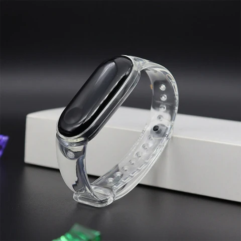Прозрачный силиконовый ремешок для Xiaomi Mi Band 5 6 4 3 7  LMDAOO