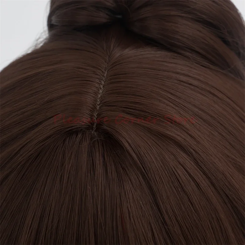 Парик для косплея Tingyun темно-коричневый градиентный красный с конским хвостом