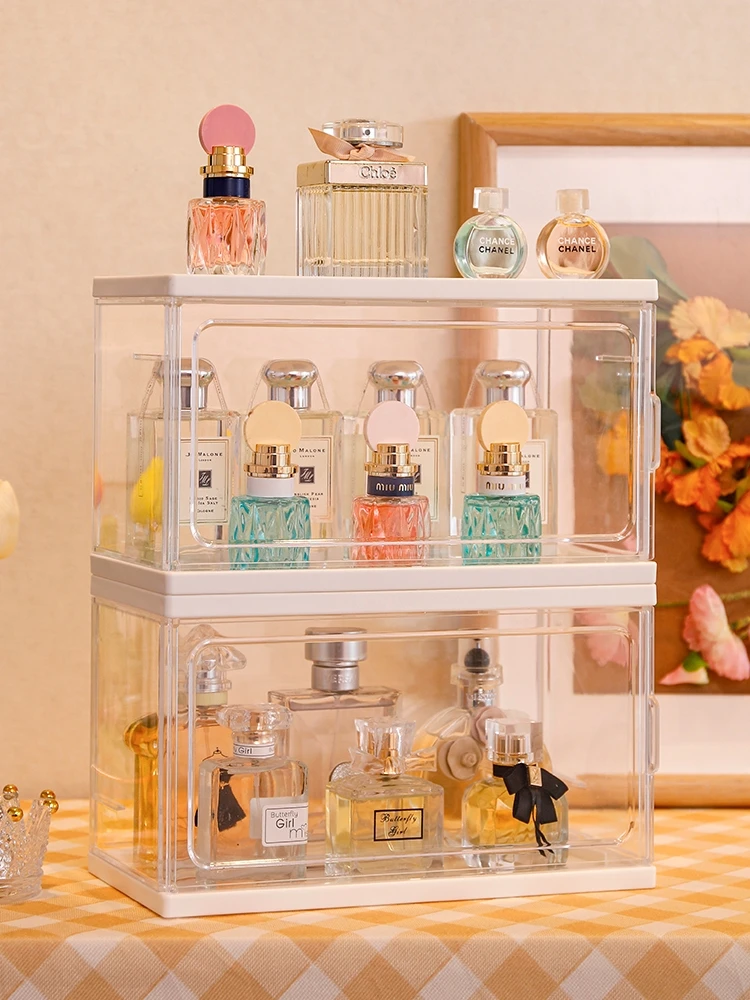 

Акриловая косметичка для духов, прозрачная косметичка, подставка для украшений, домашняя коробка для хранения, держатель для духов, органай...