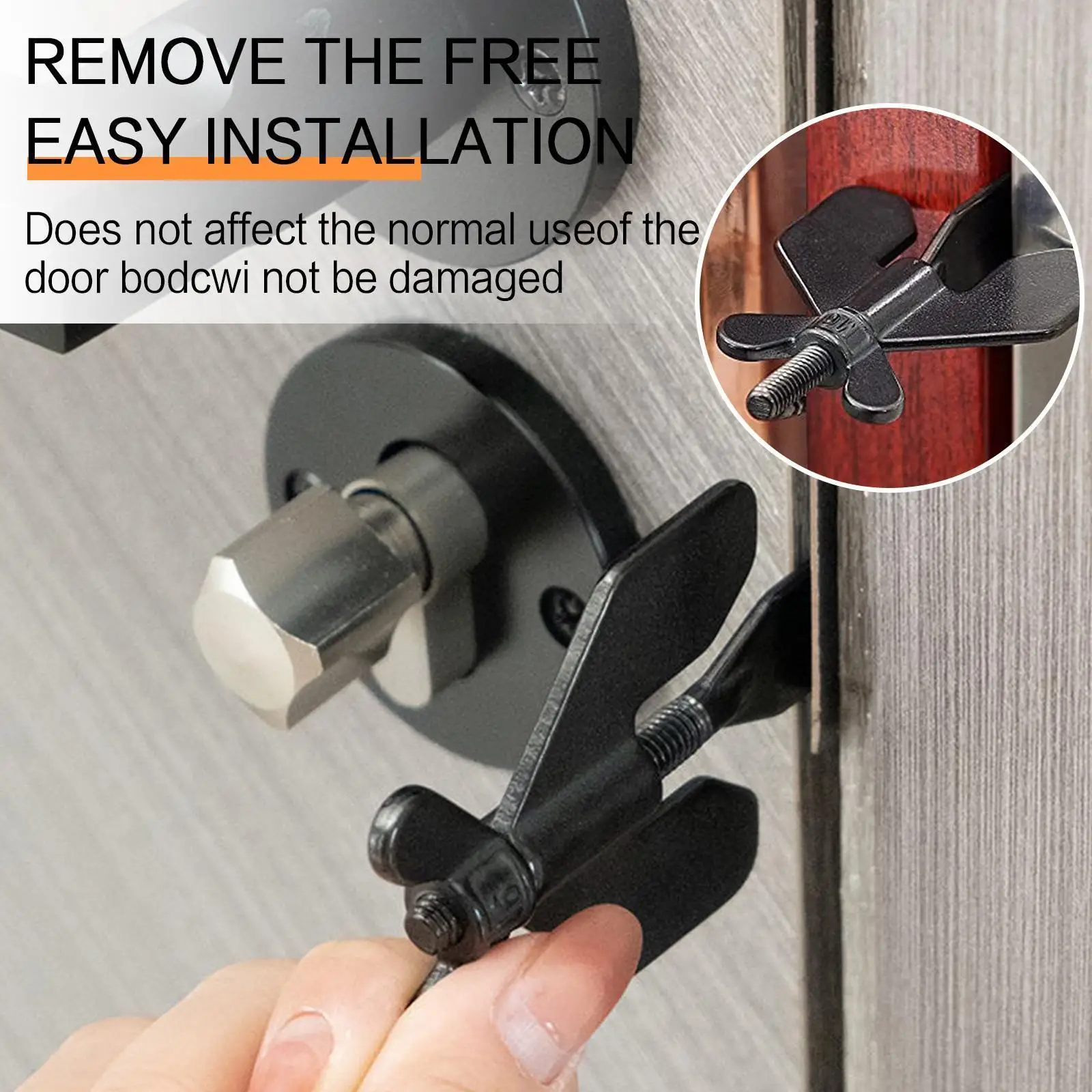 

Portable Hotel Door Lock Live Alone Self-Defense Door Lock Latch Home Door Stopper Safety Door Childproof Stop Travel Anti- B4E9