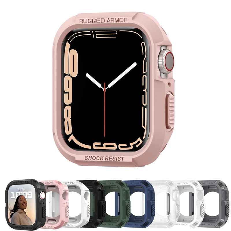 

Rugged Cover for Apple Watch Case 44mm 40mm 45mm 41mm se 6 5 4 3 iWatch Accessorie TPU Screen Protector Apple watch serie 7 case