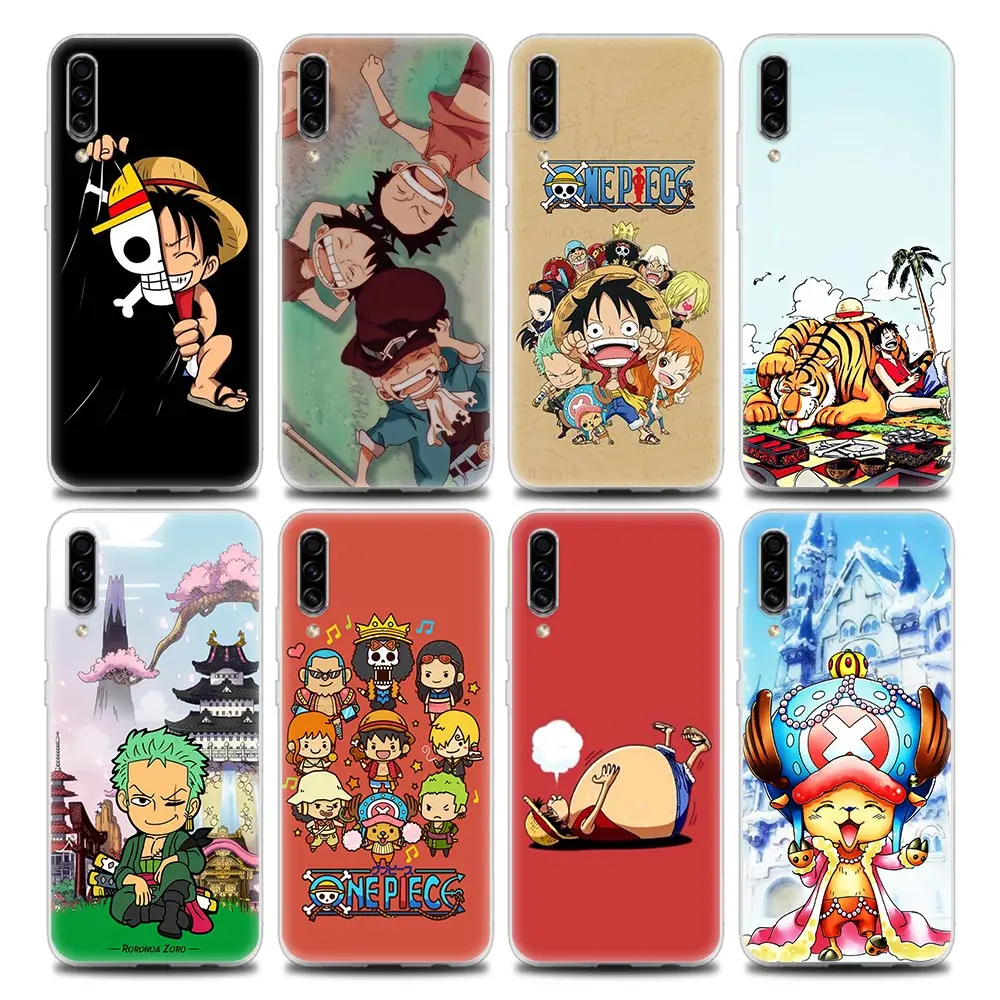

One Piece Cute Luffy Ace Zoro Clear Phone Case for Samsung A70 A70s A40 A50 A30 A20e A20s A10 A10S Note 8 9 10 20 Soft Silicone