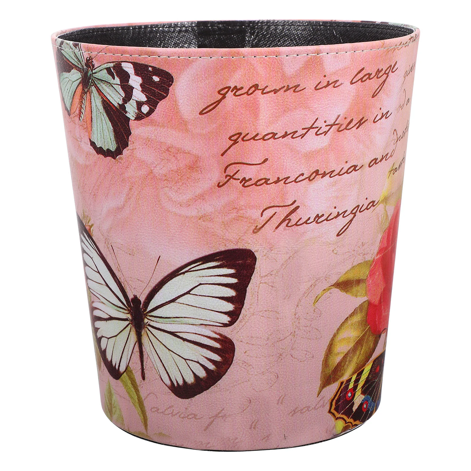 

Trash Can Bin Garbage Waste Basket Container Pu Paper Wastebasket Kitchen Bedroom Decorative Office Bathroom Vintage Rubbish