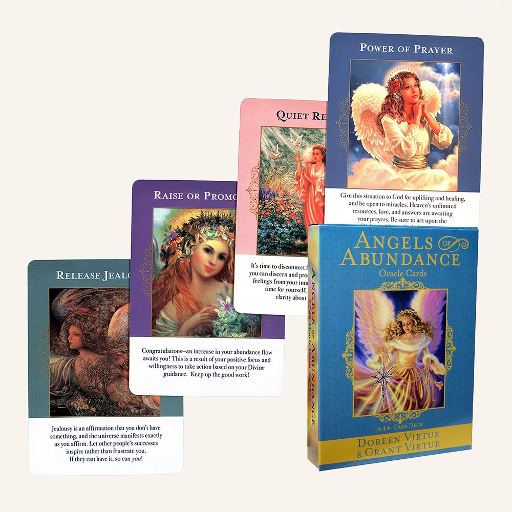 

In NEW Most Popular Angel Series Angels of Abundance Oracle Cards Tarot Cards for Beginners with PDF Guidebook Doreen Virtue