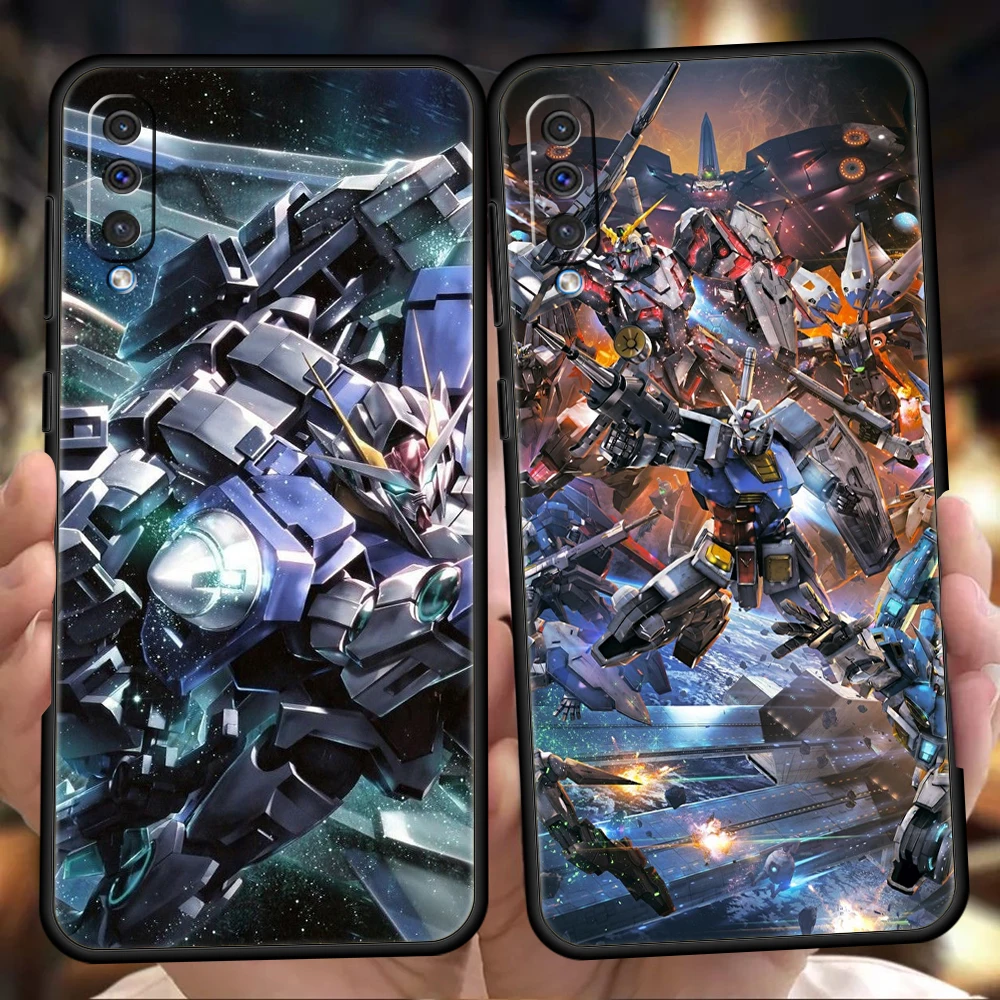 

Gundam Cartoon Anime Phone Case For Samsung Galaxy A53 A73 A33 A23 A13 A12 A22 A02 A50 A70 A20 A10 A20S 5G Black Silicone Cover