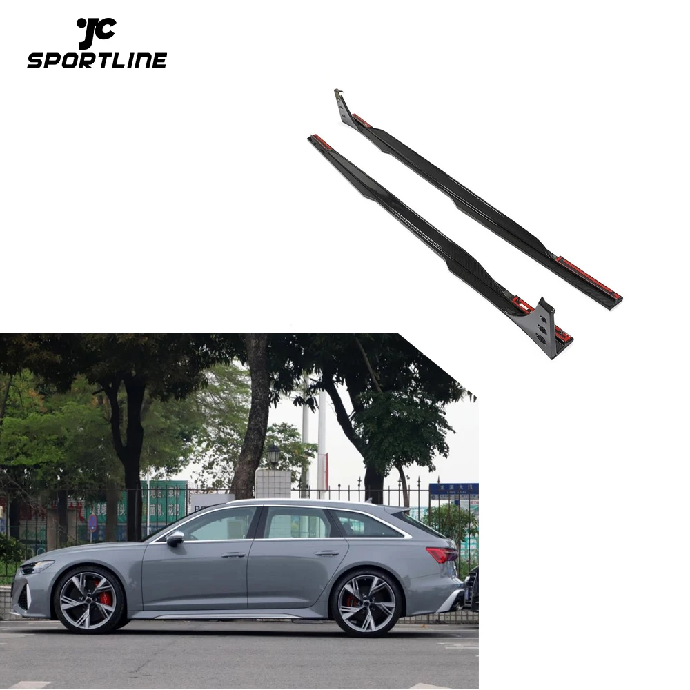 

RS6 Prepreg Dry Carbon Fiber Side Skirts for Audi A6 C8 2019-2021