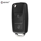 KEYYOU 2 кнопки дистанционного откидного складного автомобильного ключа корпус для VW Volkswagen MK4 Bora Golf 4 5 6 Passat Polo камера Bora Touran